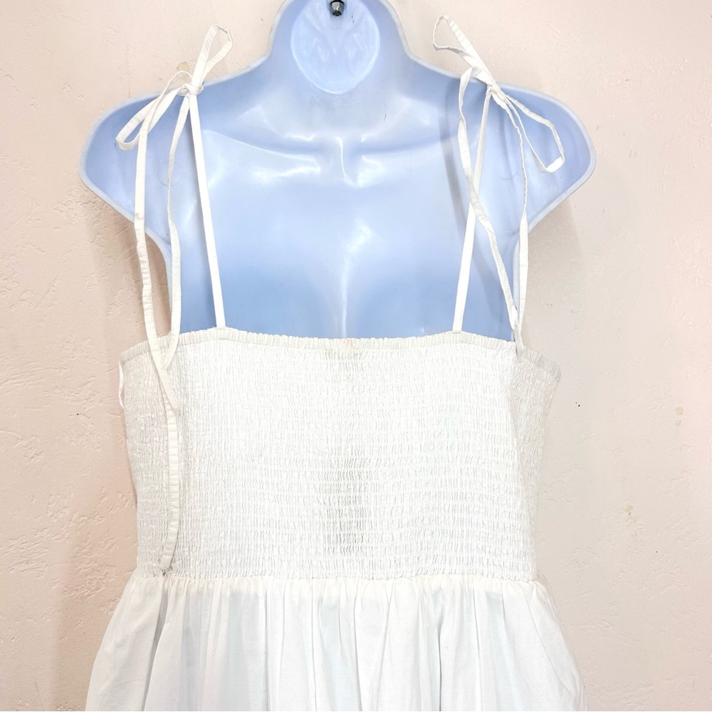Express White Eyelet Lace Tie Strap Cotton Long Midi Dress Size L NWT - Picture 7 of 13